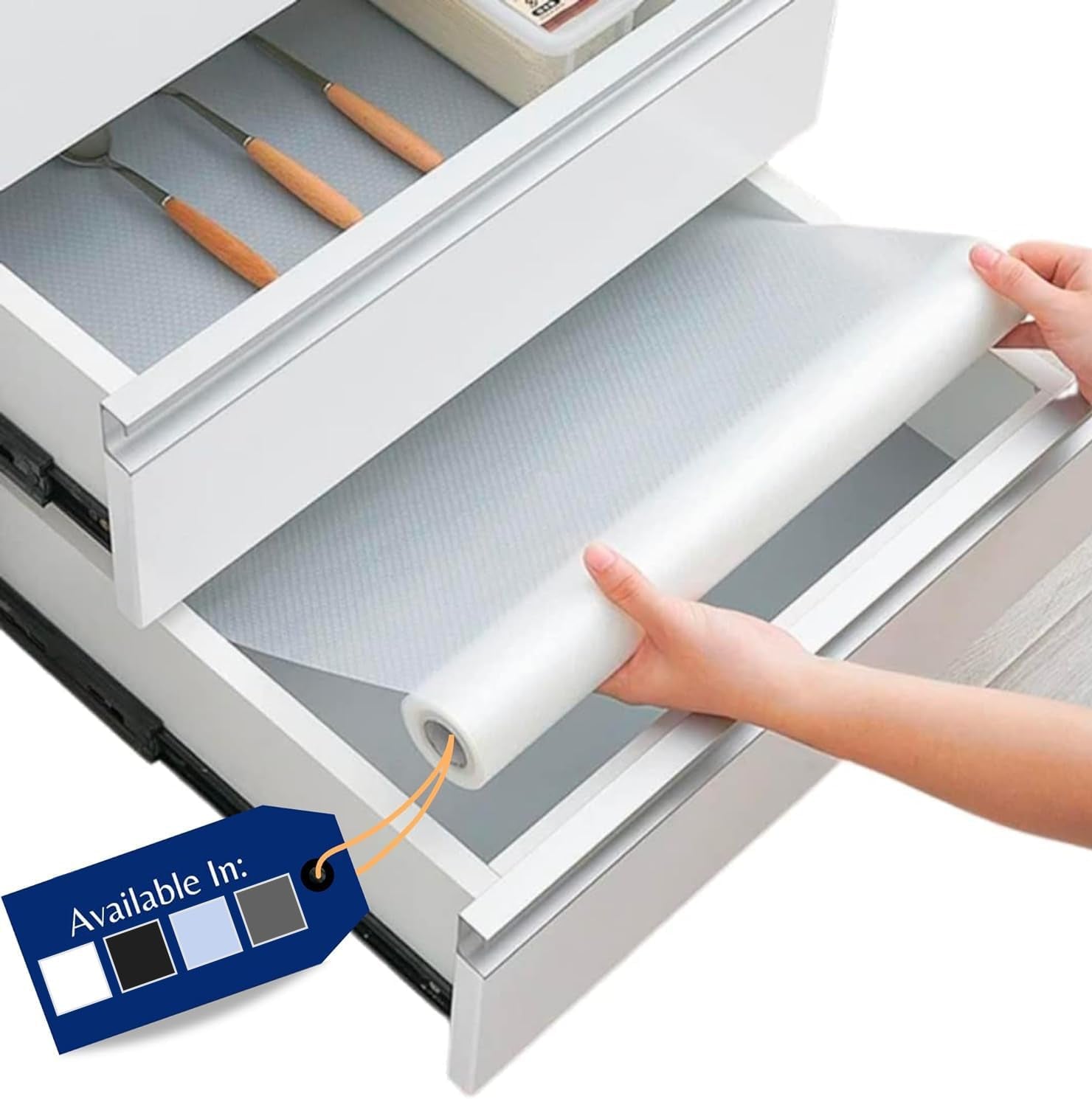 Kitchen Drawer Liners by Linda’S Essentials (30 X 200 Cm) - Non-Slip Cupboard & Fridge Mats, Protects from Spills, Multi-Use Shelf & Cabinet Liner, Great Kitchen Accessory (Clear)