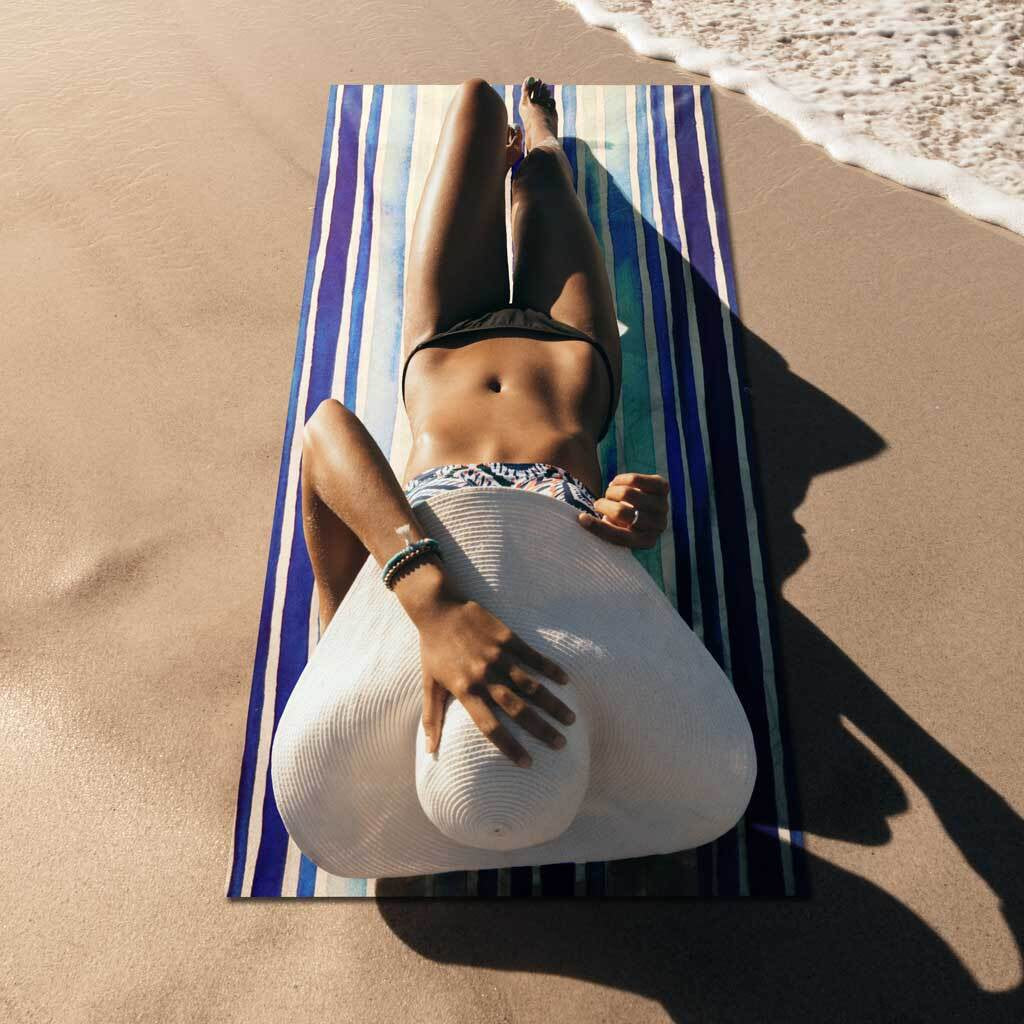 Large Beach Towel Microfibre with Bag - Quick Dry Sand Free Swimming Towels