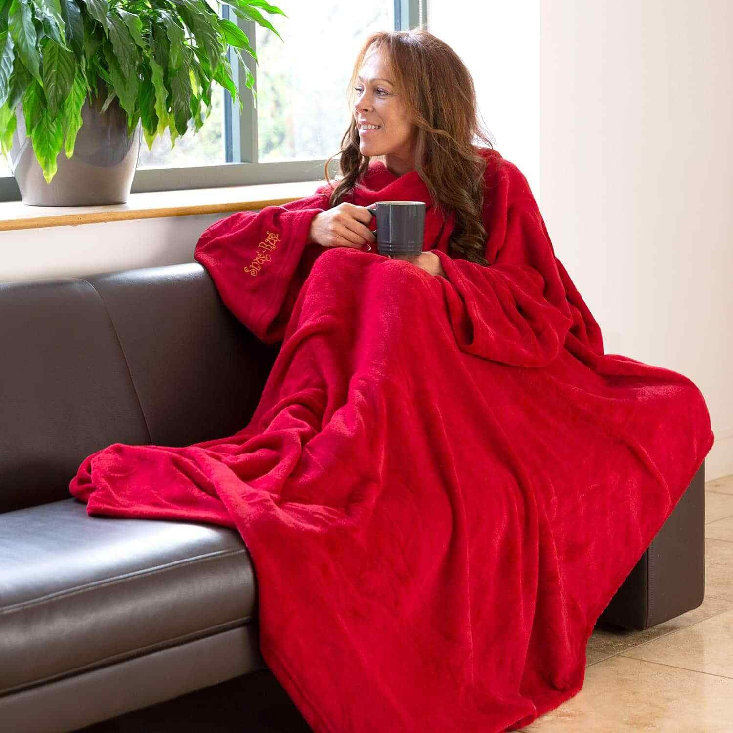 Genuine Snug Rug DELUXE ™ ADULT Cosy Warm SLEEVED Arms Blanket Fleece Official
