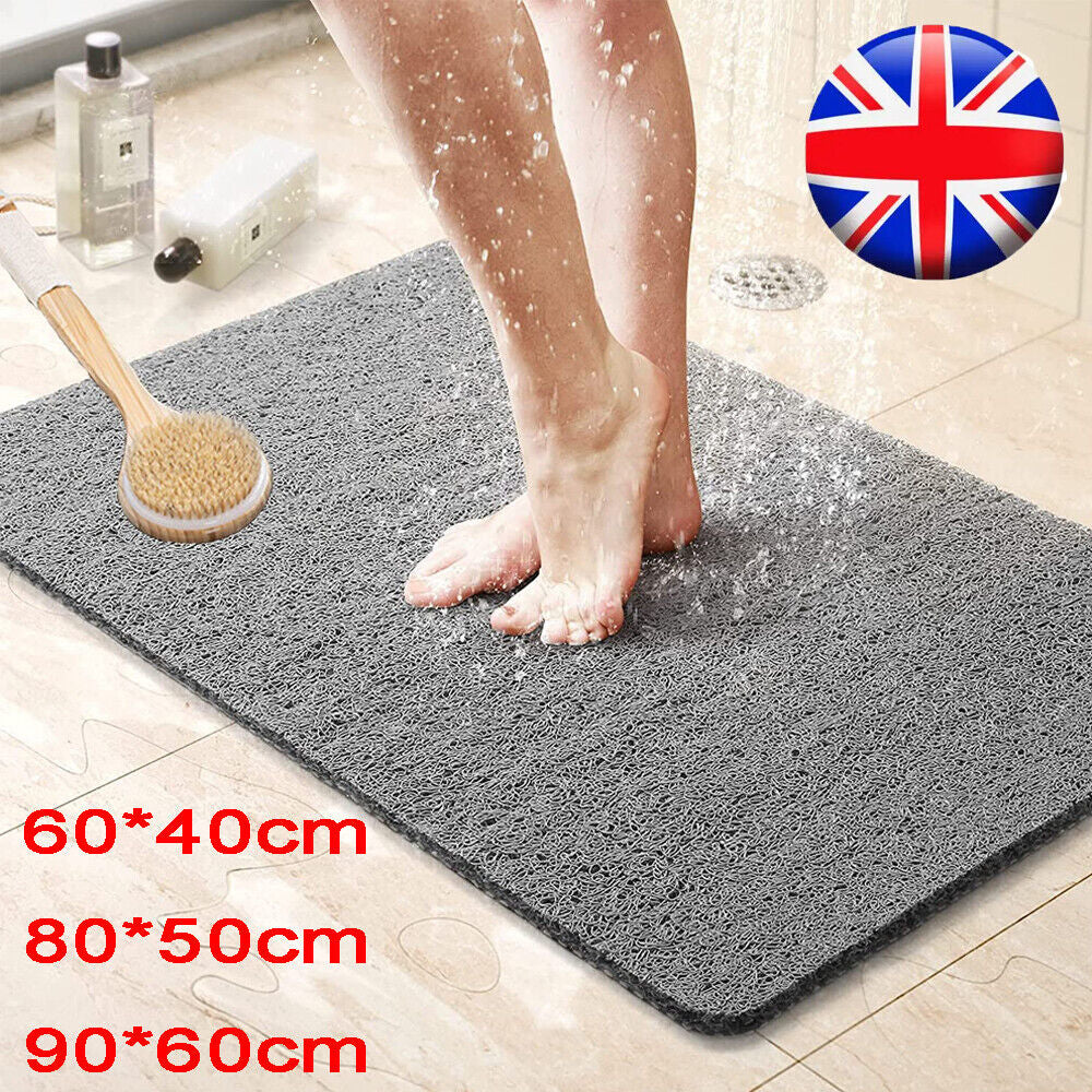 Loofah Shower Mat for inside Shower Non-Slip anti Mould PVC Bath Mat Quick Dry