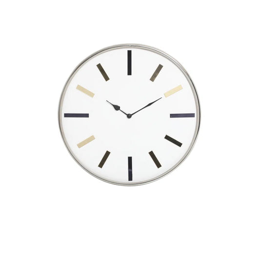 Beltran Wall Clocks for Living Room Décor, Chrome and Metal Modern Wall Clock for Bedroom