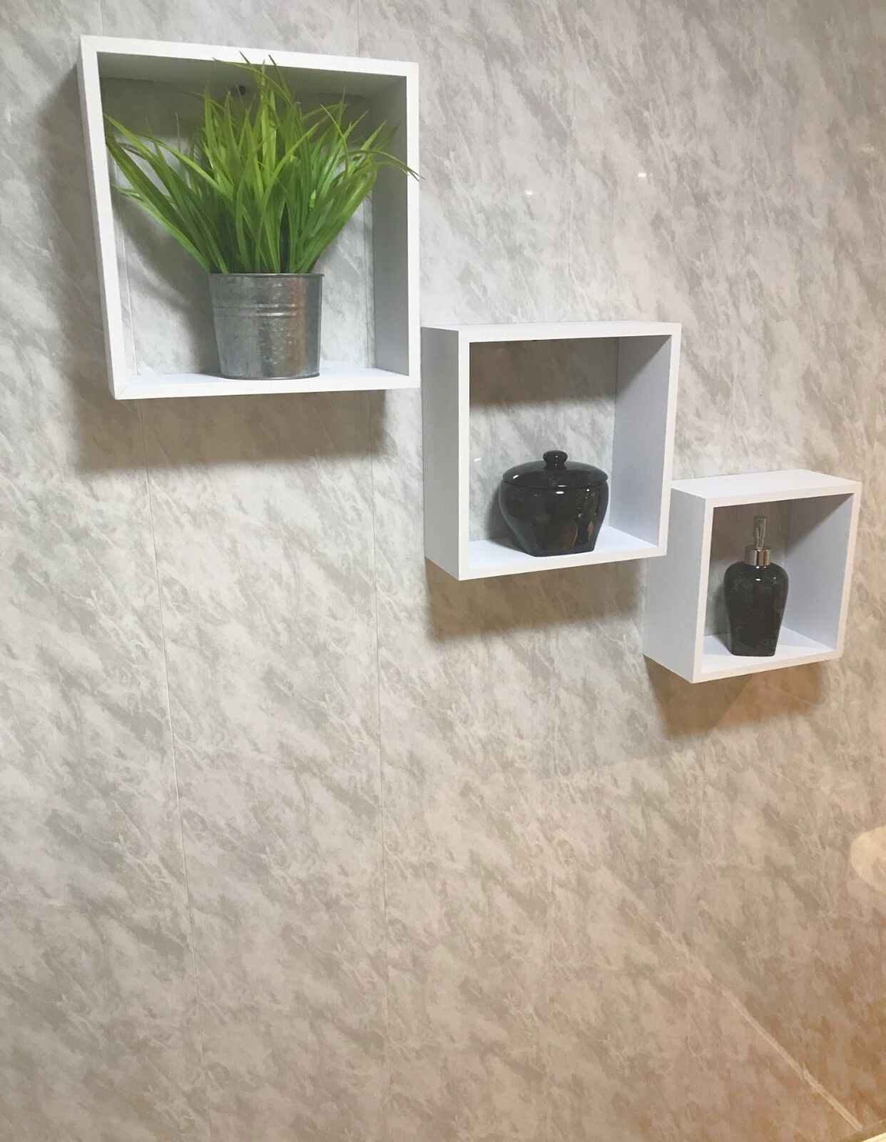 10 White Black Grey Sparkle & Marble Shower Wall Panels PVC Bathroom Cladding