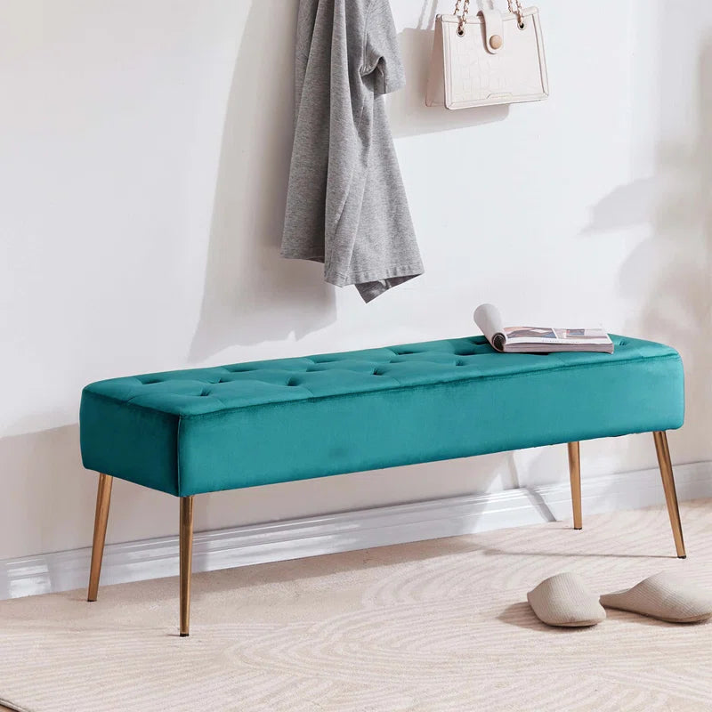 Velvet Upholstered Bench