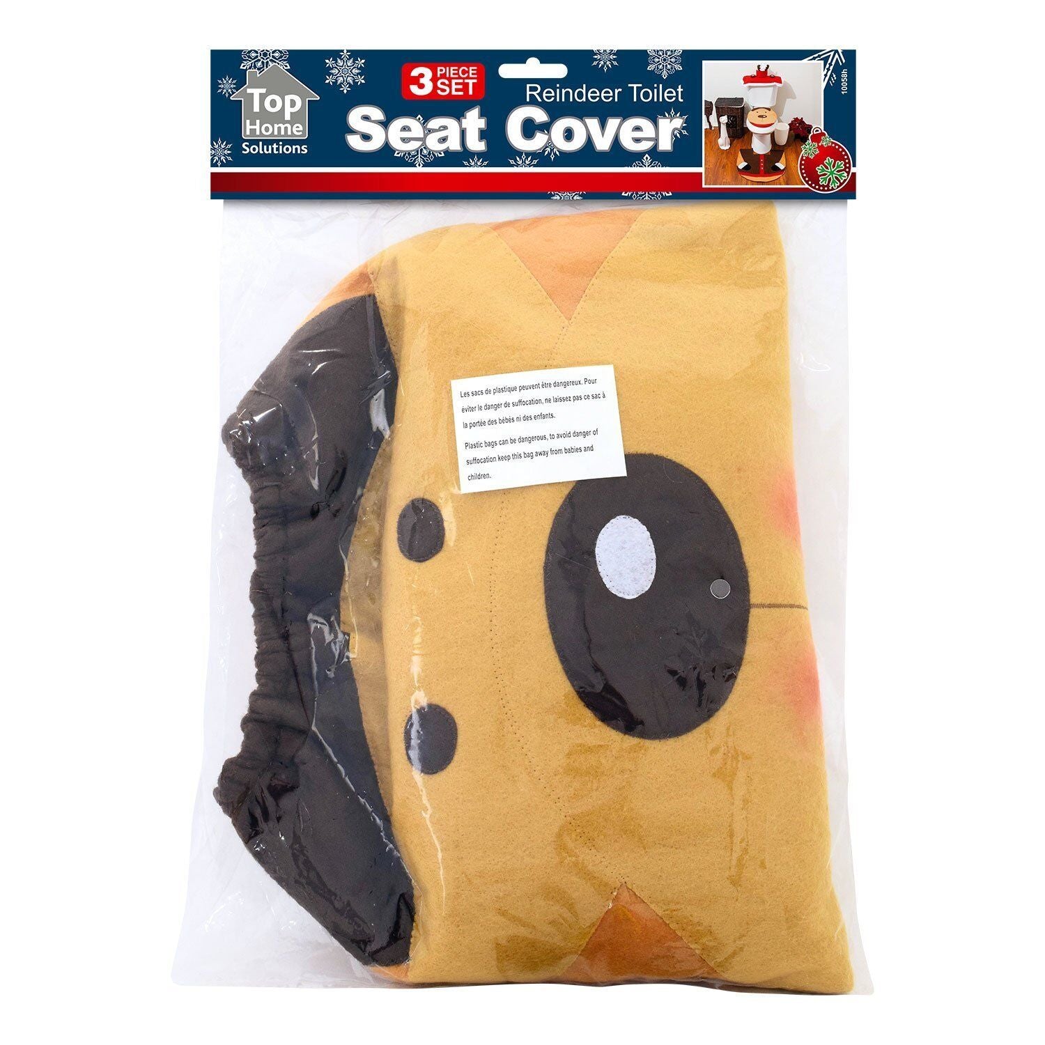 Christmas Xmas Decoration Toilet Seat Cover Set Santa, Elf, Reindeer, Snowman