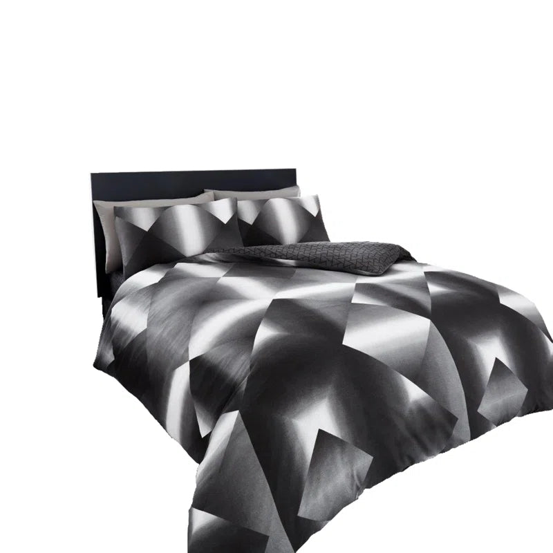 Cotton Blend Geometric Shapes Duvet Cover with Pillowcases
