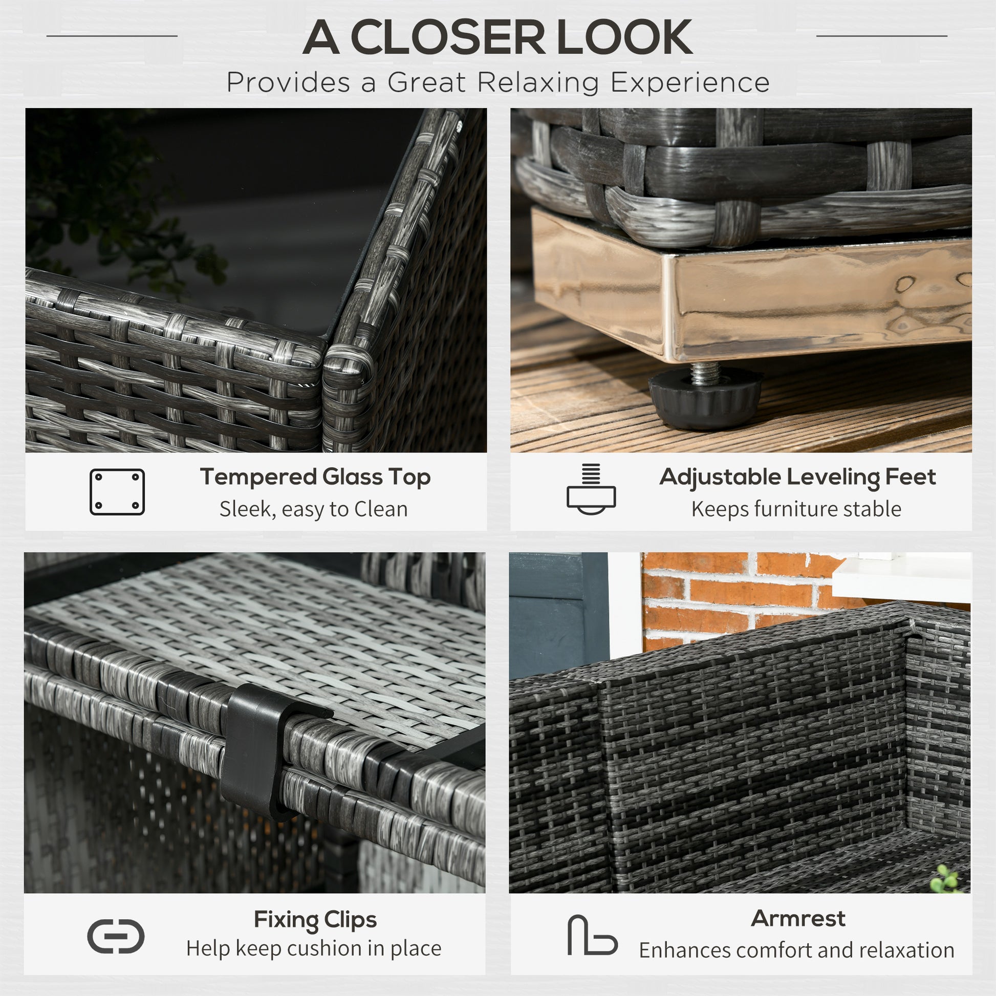 Rattan Outdoor Garden Furniture Patio Corner Sofa Set with Cushions