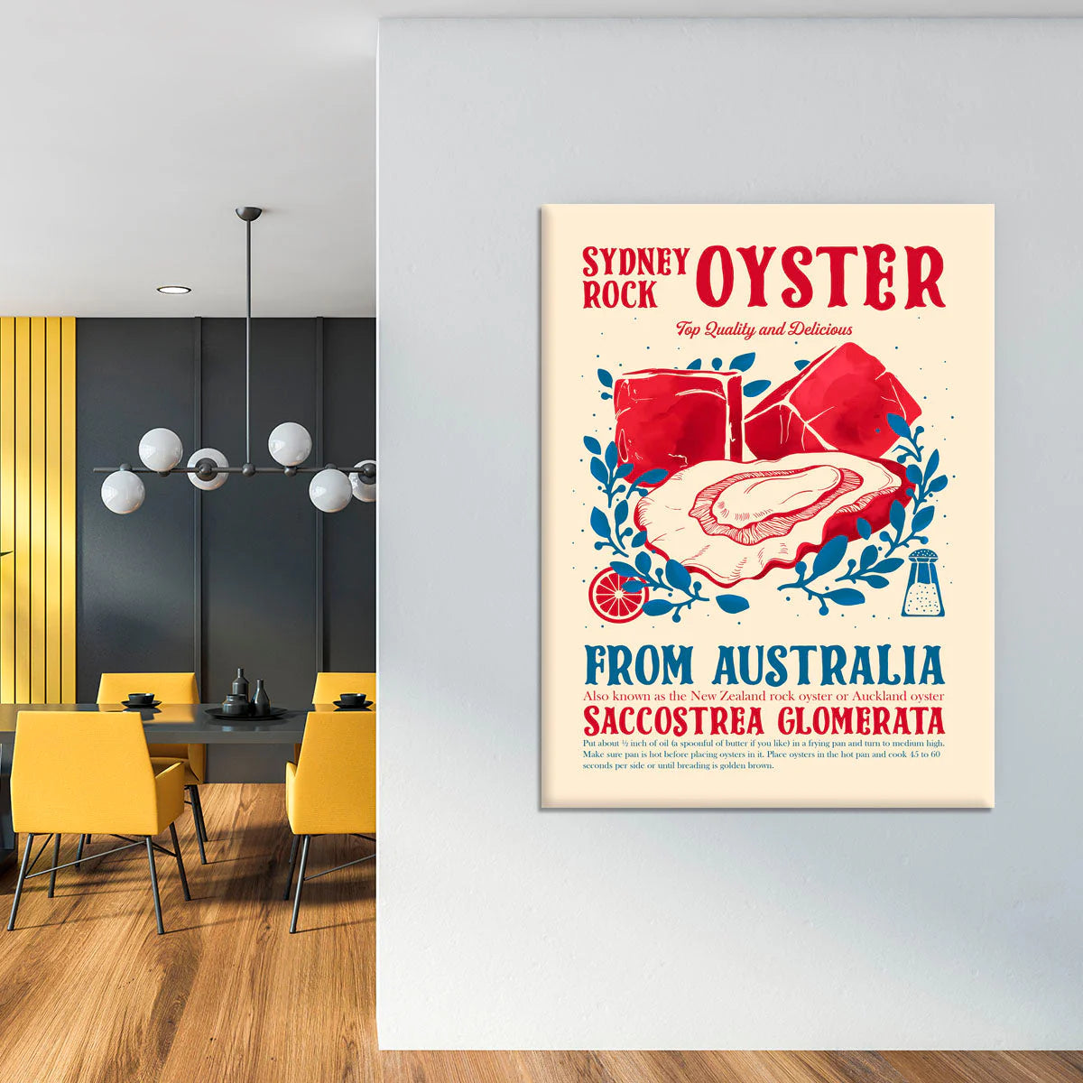 Oyster Kitchen Decor Canvas Print or Poster