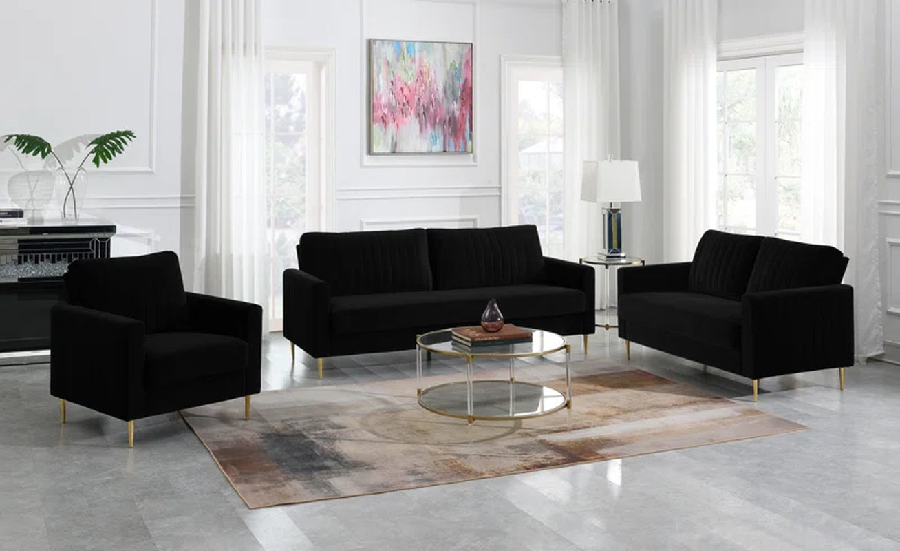 Marienville 3 - Piece Velvet Living Room Set