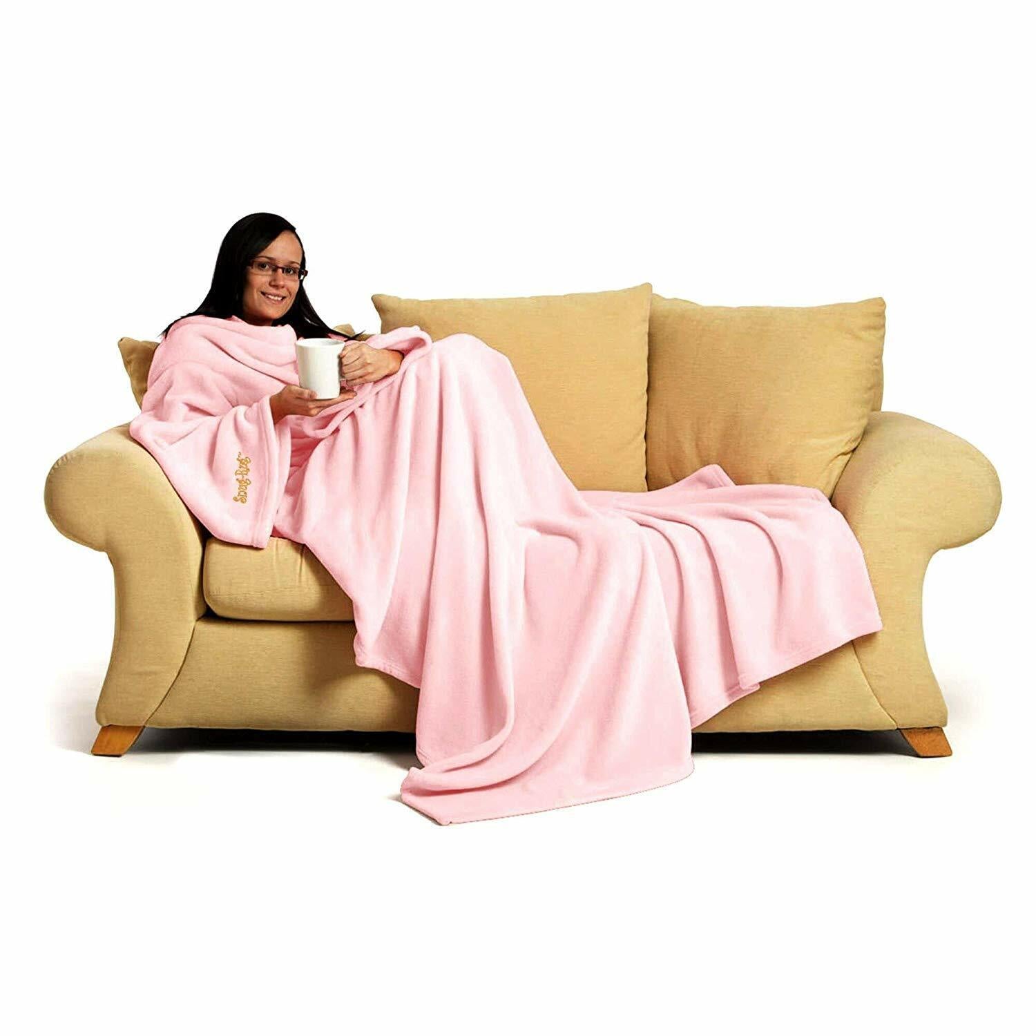 Genuine Snug Rug DELUXE ™ ADULT Cosy Warm SLEEVED Arms Blanket Fleece Official