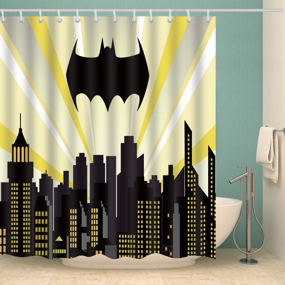 Funny Animals Shower Curtain Cute Cartoon 3D Shower Curtain Funny Cats 12 Hook