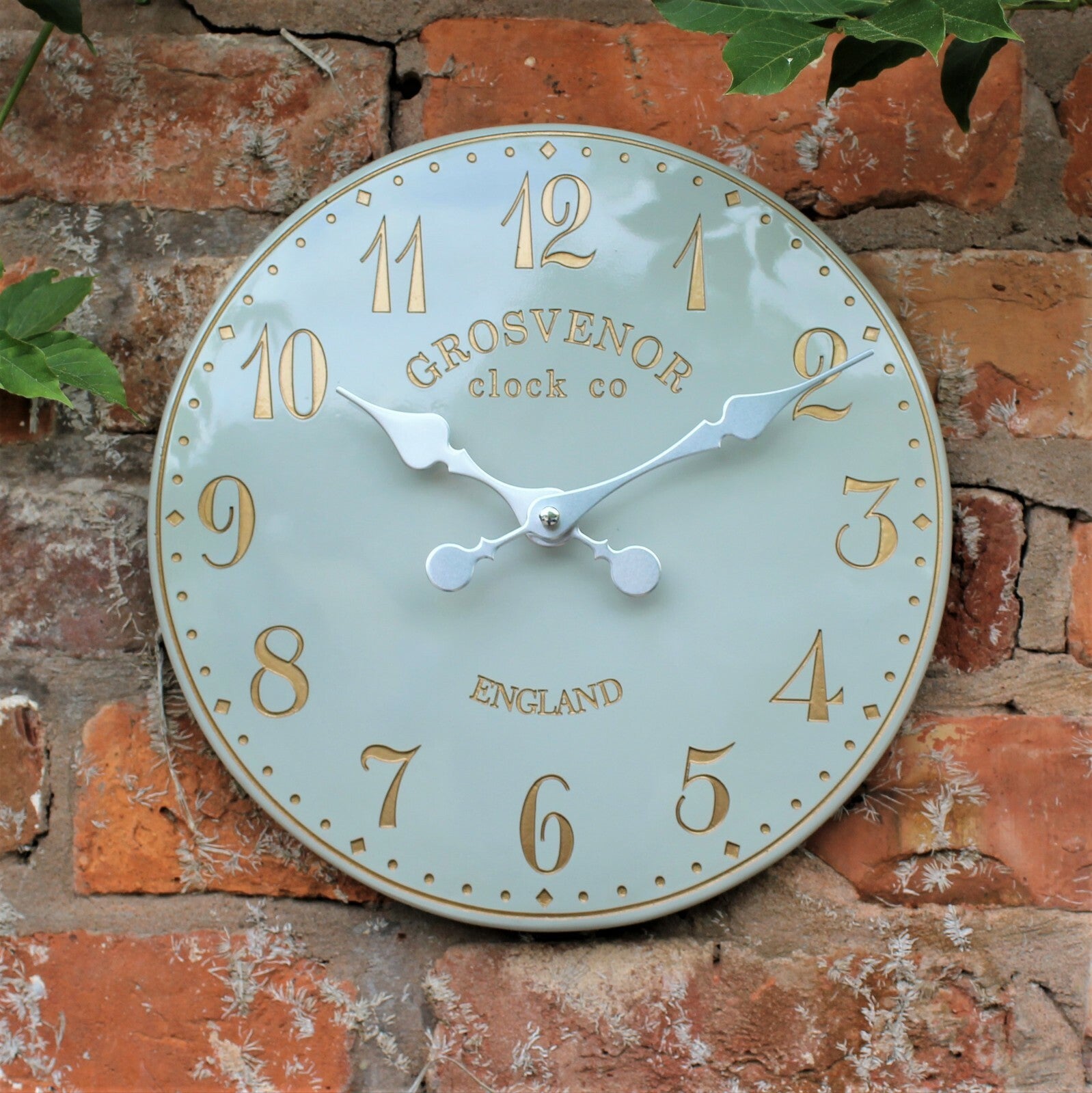 Wall Clock Grey Garden Indoor Outdoor Hand Painted Church Clock Arabic 38Cm