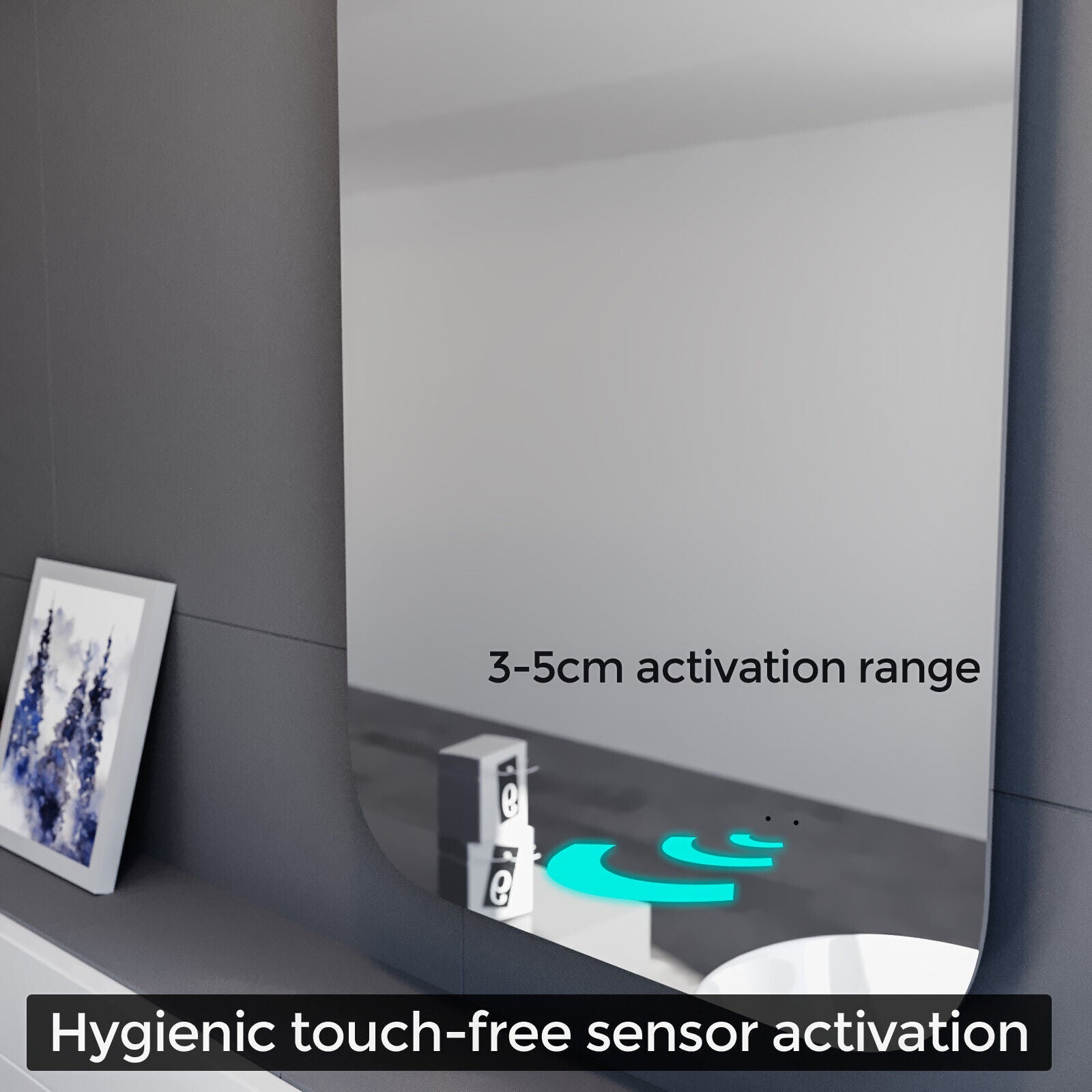 Nes Home Motion Sensor Bathroom LED Mirror Shaver Socket Demister 500 X 700Mm