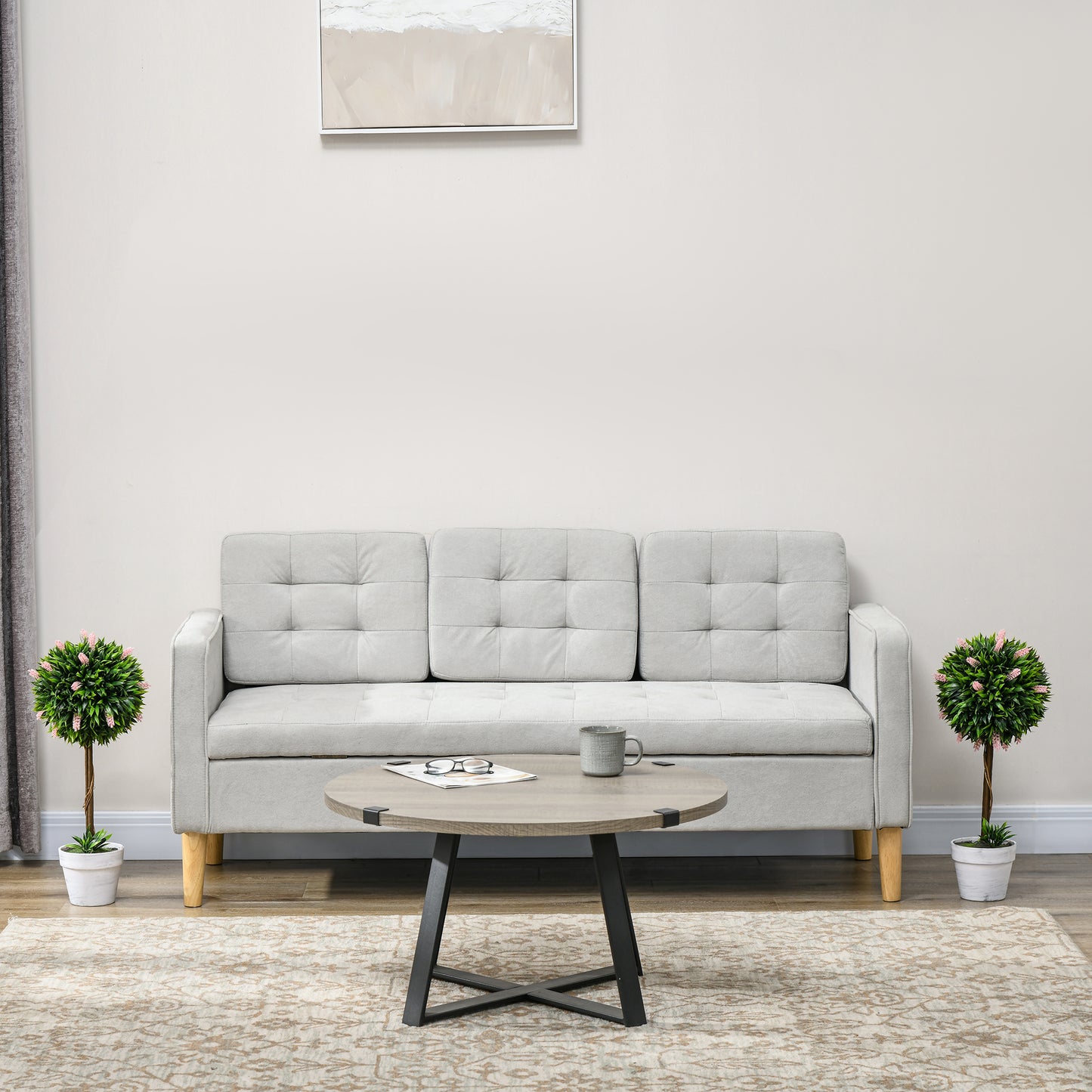 Set of 2 Decorative Artificial Plants Ball Trees with Flower