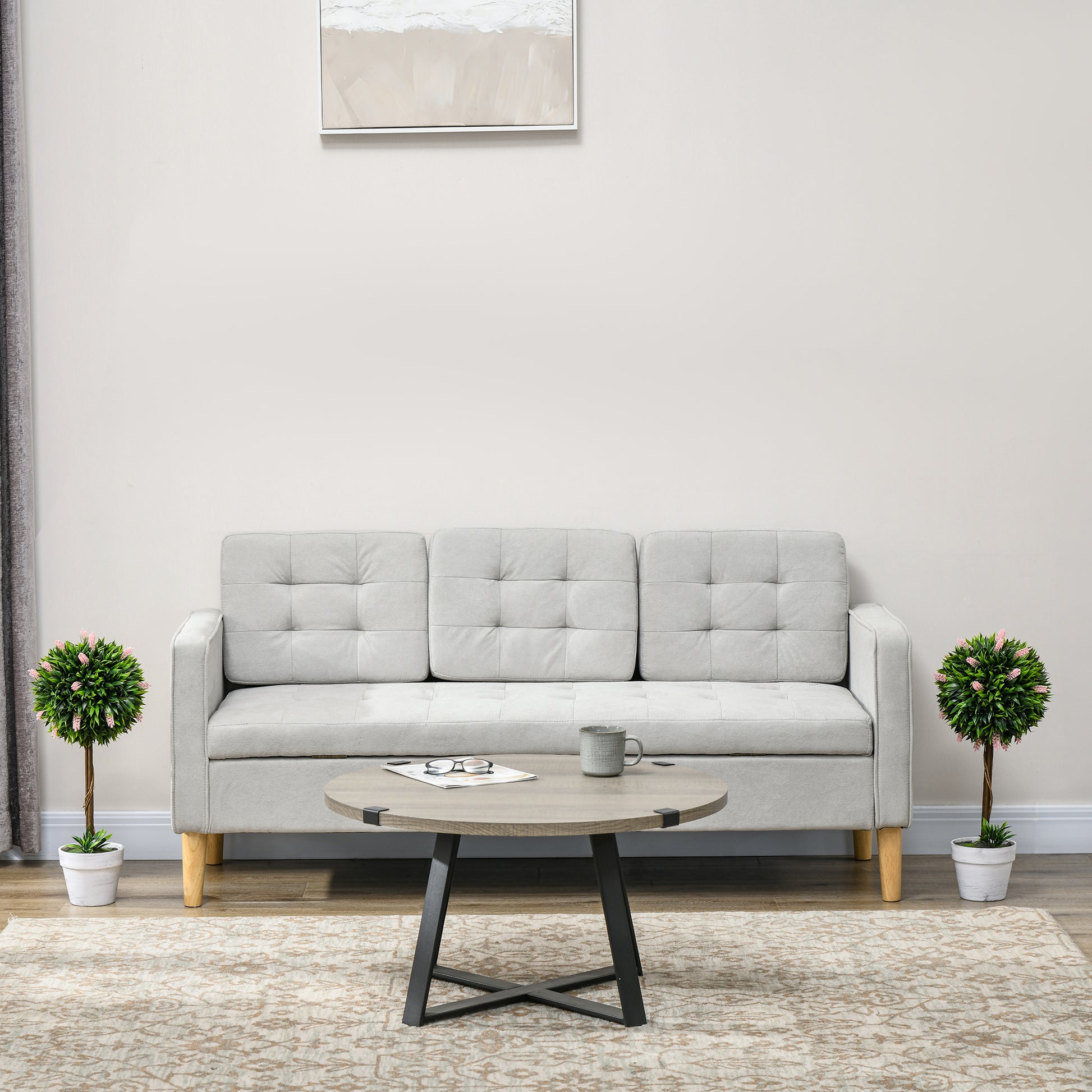 Set of 2 Decorative Artificial Plants Ball Trees with Flower