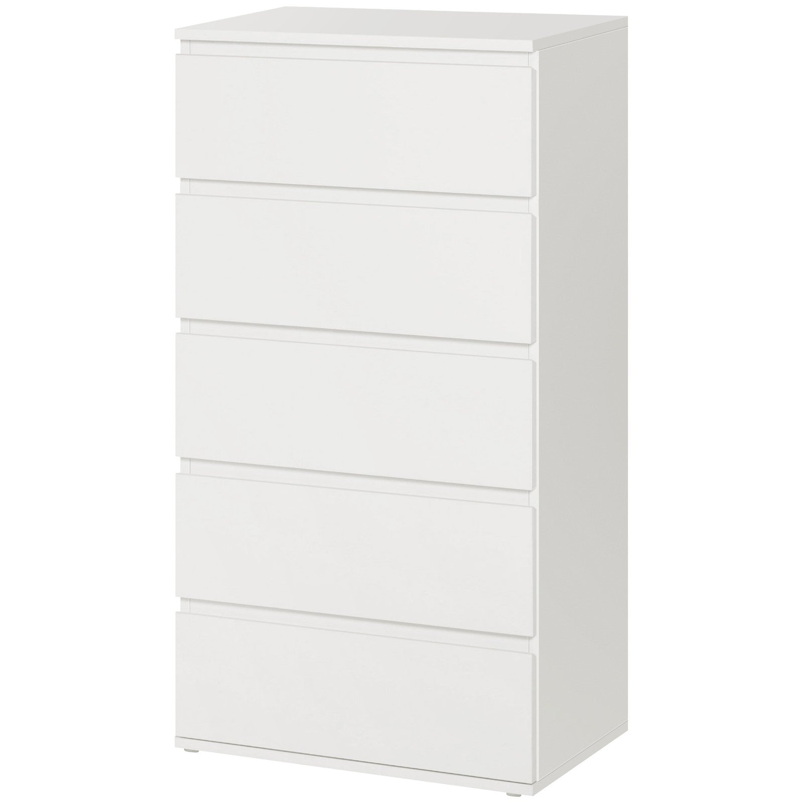 HOMCOM 5 Drawer Cabinet Storage Cupboard Sideboard Organiser Living Room White