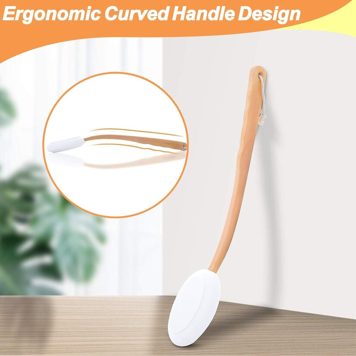 Long Handle Cream Lotion Applicator Body Massager Scrubber SPA Bath Shower Brush