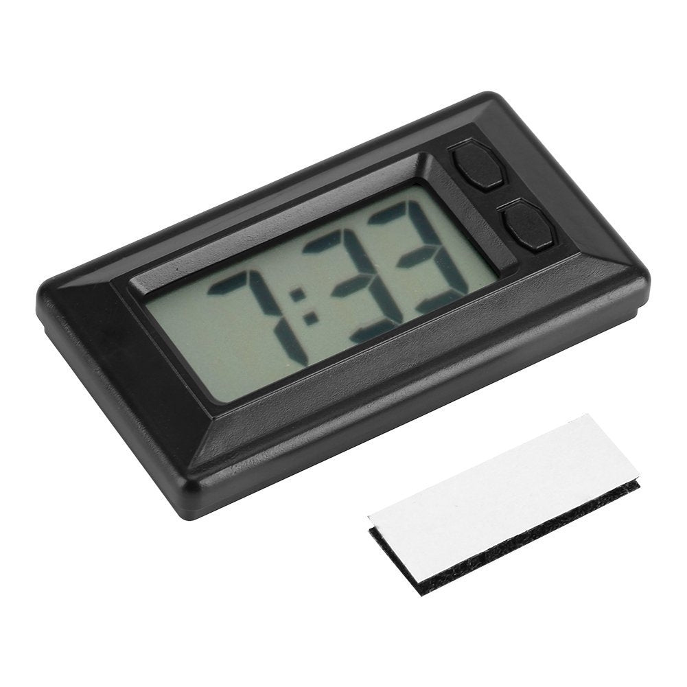 Digital Car Dashboard Clock Ultra-Thin LED Alarm Clock Battery Operated Portable Timer Sticker Adhesive Pad Clock Date Calendar