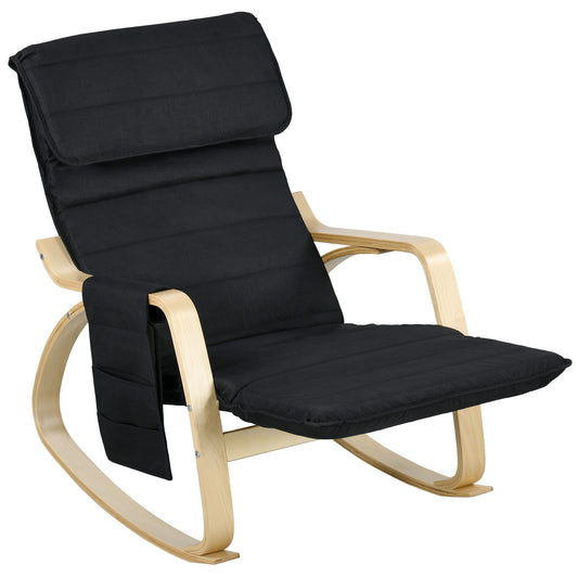 Modern Rocking Lounge Chair Recliner with Adjustable Footrest