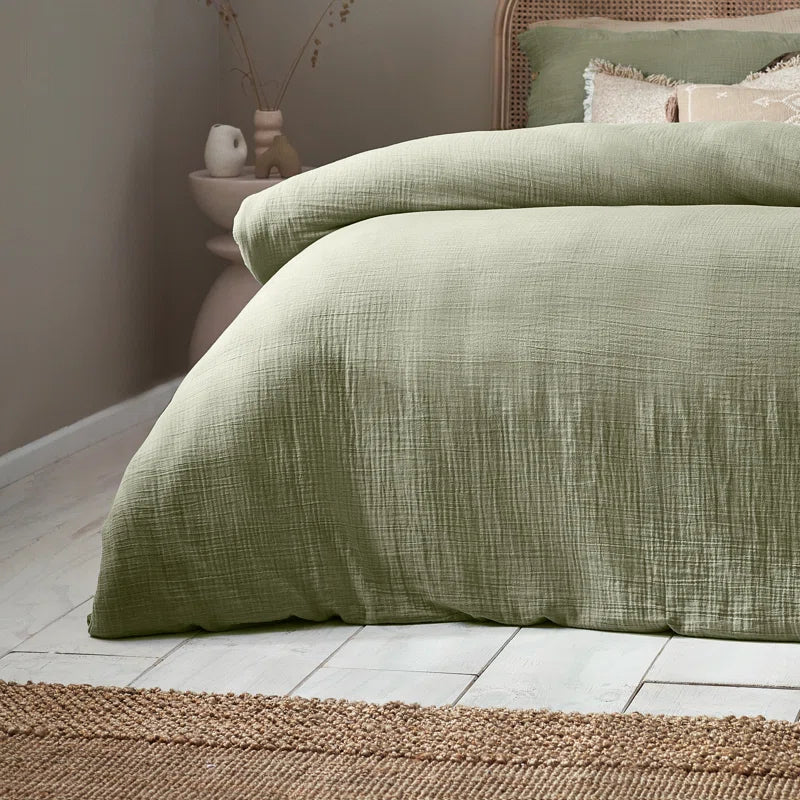 Mukadas Cotton Solid Colour Duvet Cover Set with Pillowcases