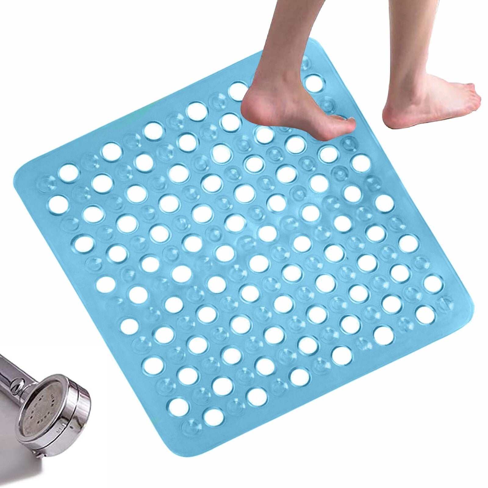 BATH SHOWER MAT NON SLIP PVC BATHROOM RUBBER MATS anti SLIP SUCTION 43 X 43 Cm