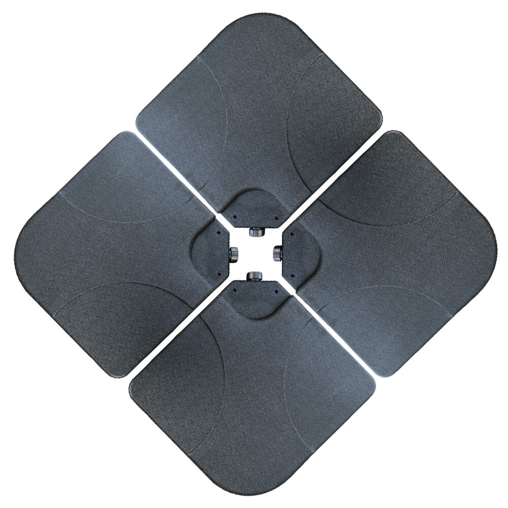 3M LED Powered Banana Parasol Outdoor Garden Hanging Cantilever Umbrella Crank