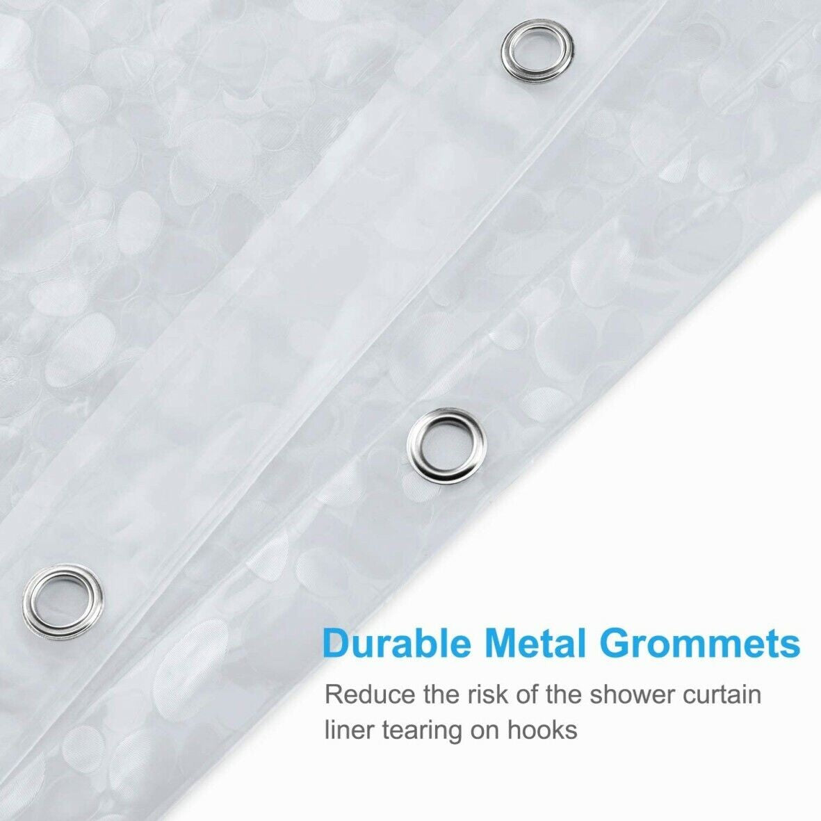 3D Design Modern PEVA Shower Curtain Bathroom Waterproof with Hooks 180Cmx180Cm