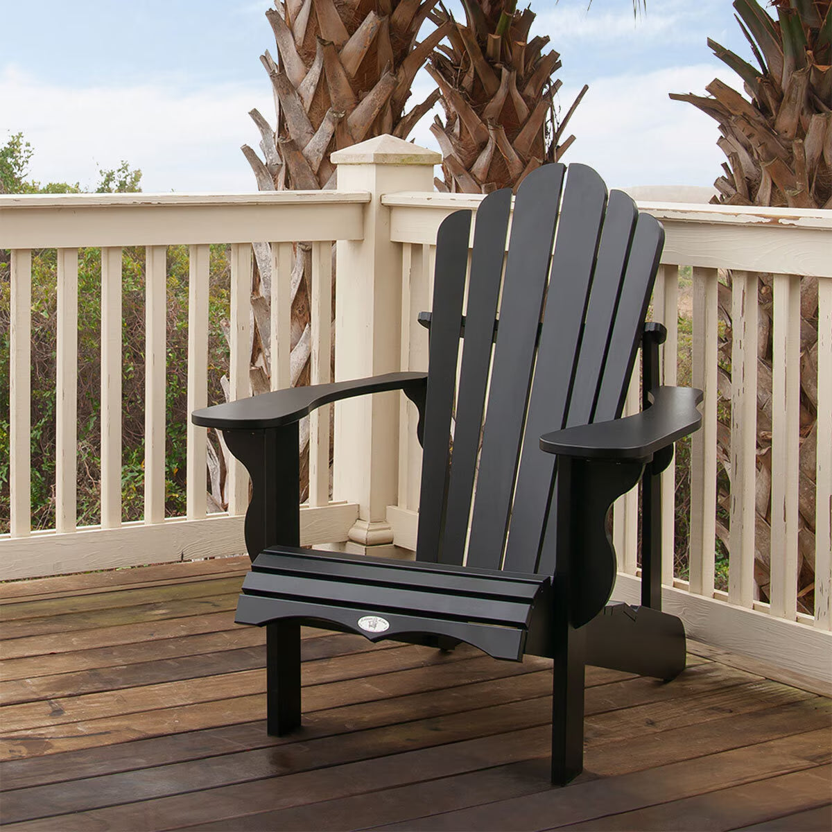 Adirondack Faux Wood Garden Chair in Black