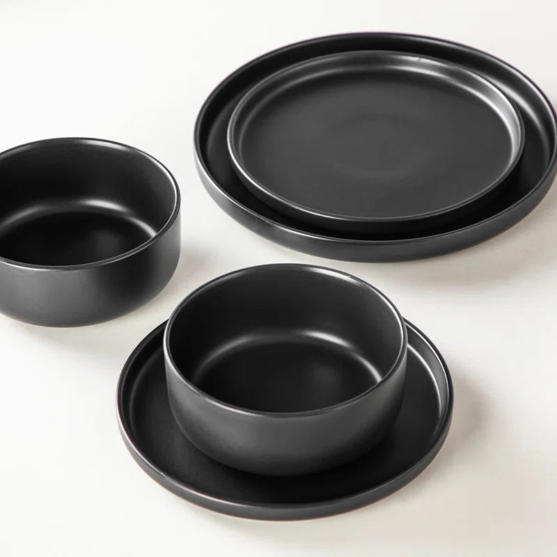 24 Piece Stoneware Dinnerware Set - Service for 6