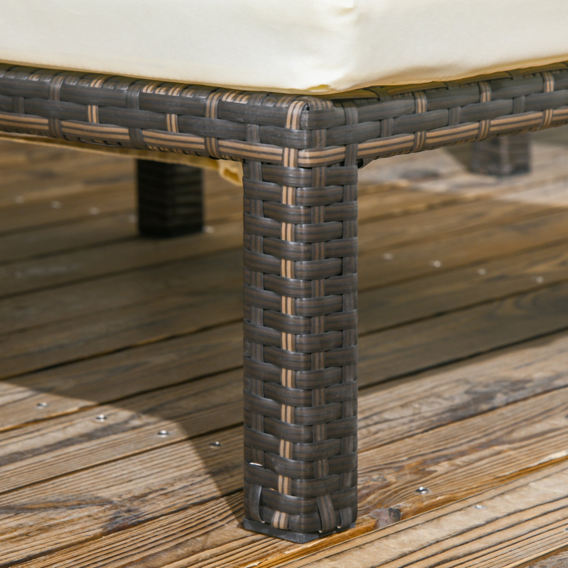 Rattan Sun Loungers Set of 2 W/ 5-Level Adjustable Backrest Headrest