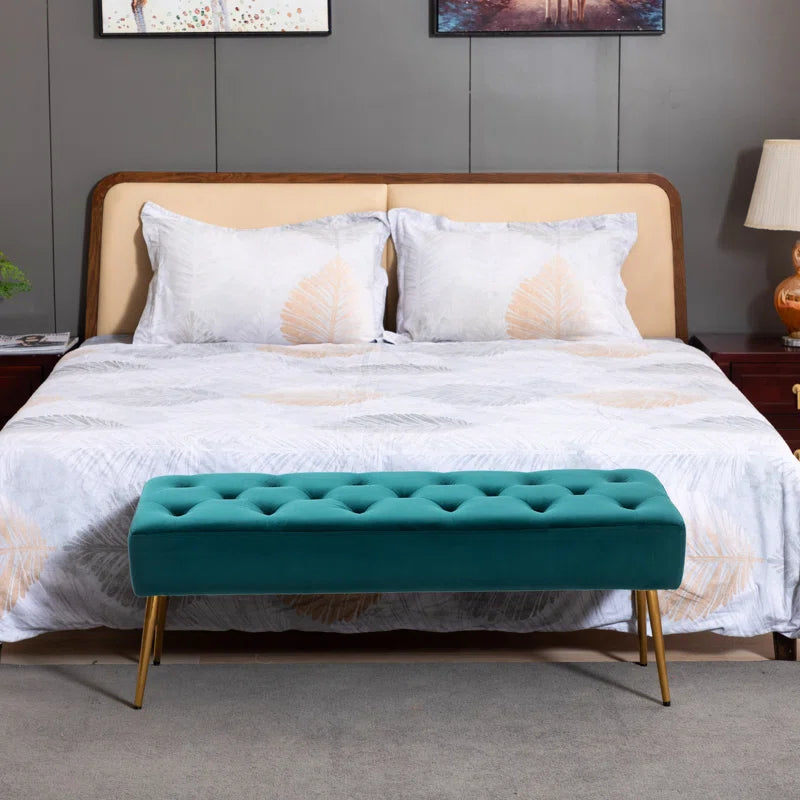Velvet Upholstered Bench