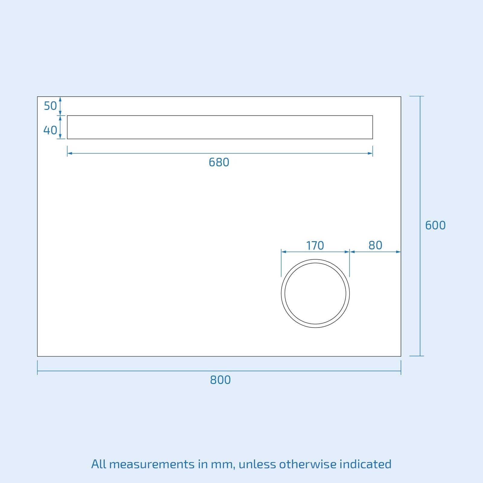 Nes Home Rectangle Illuminated LED 800Mm X 600Mm Bathroom Mirror Demister