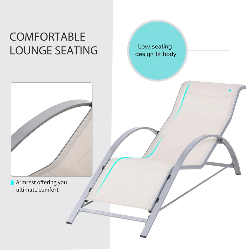 Gulfasa 169Cm Long Reclining Chaise Lounge Set