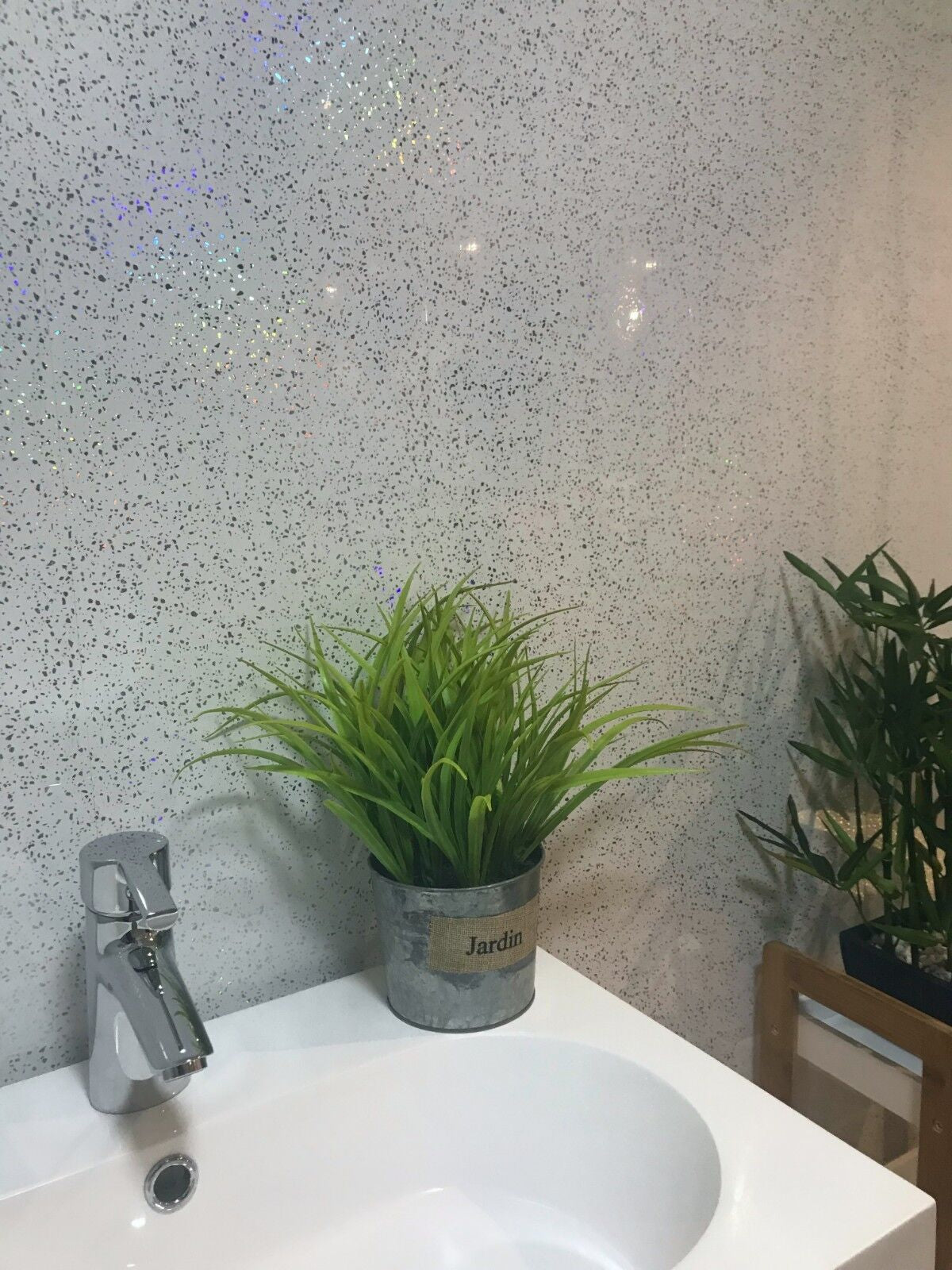 10 White Black Grey Sparkle & Marble Shower Wall Panels PVC Bathroom Cladding