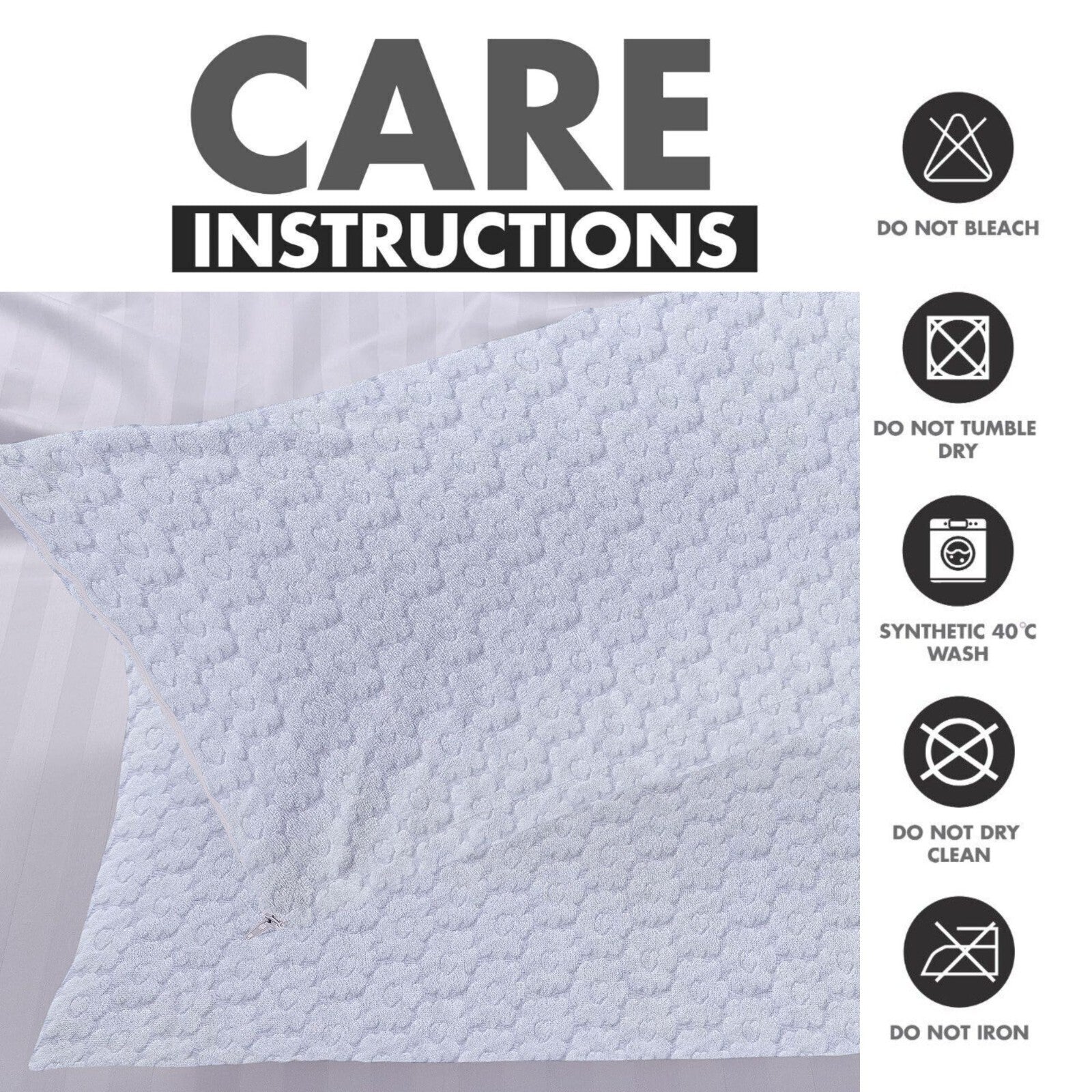 Pack of 4 Zipped WATERPROOF QUILTED Pillow Protectors Hypoallergenic Soft Covers