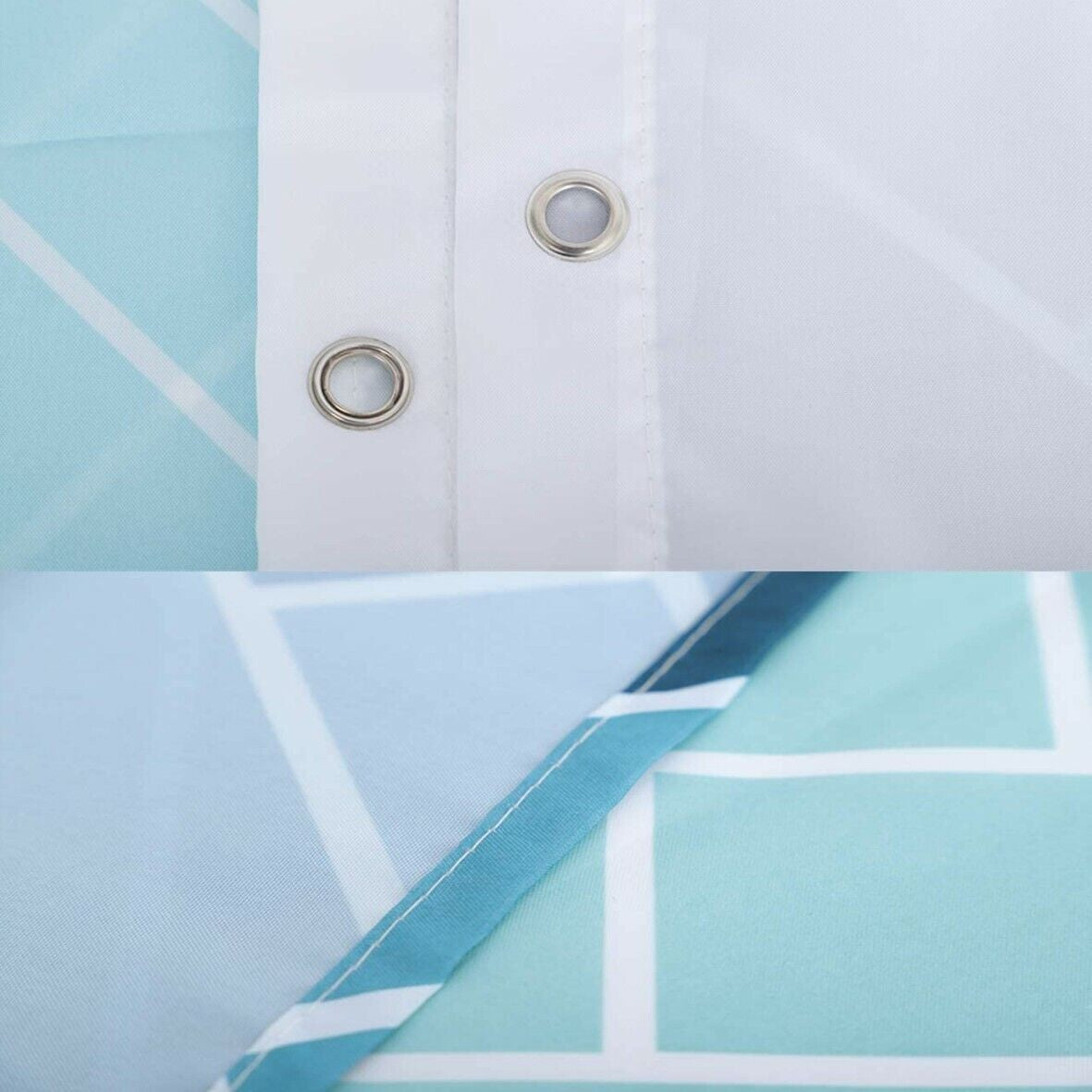 Waterproof Polyester Fabric Bathroom Shower Curtain with Ring Hooks 180 X 180 Cm