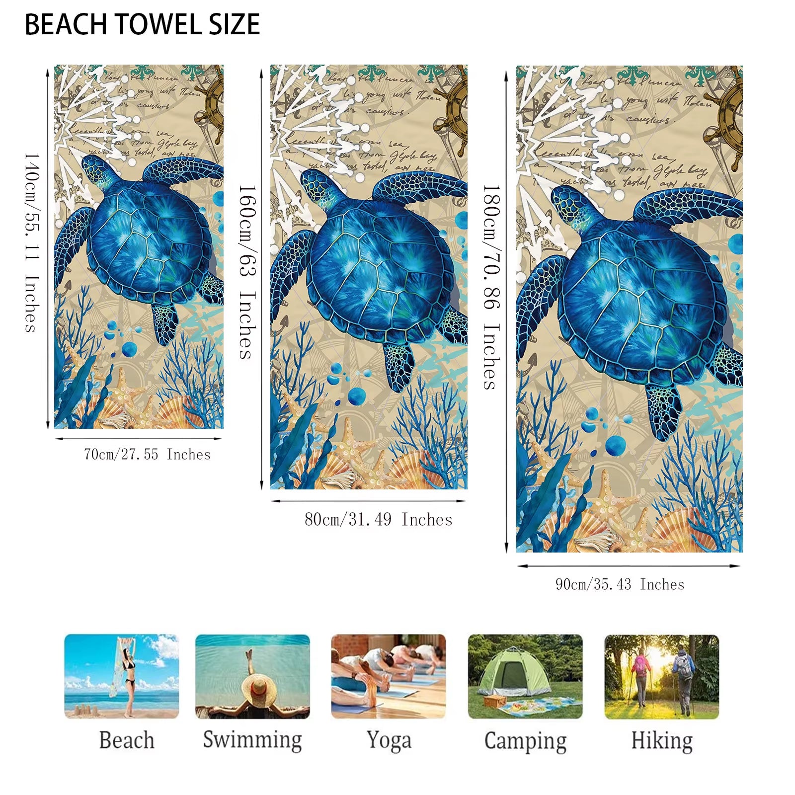 Water Absorbent Quick Drying Beach Towel Sun Shawl Yoga Towel Swimming Running Quick Drying Towel Super Light and Thin