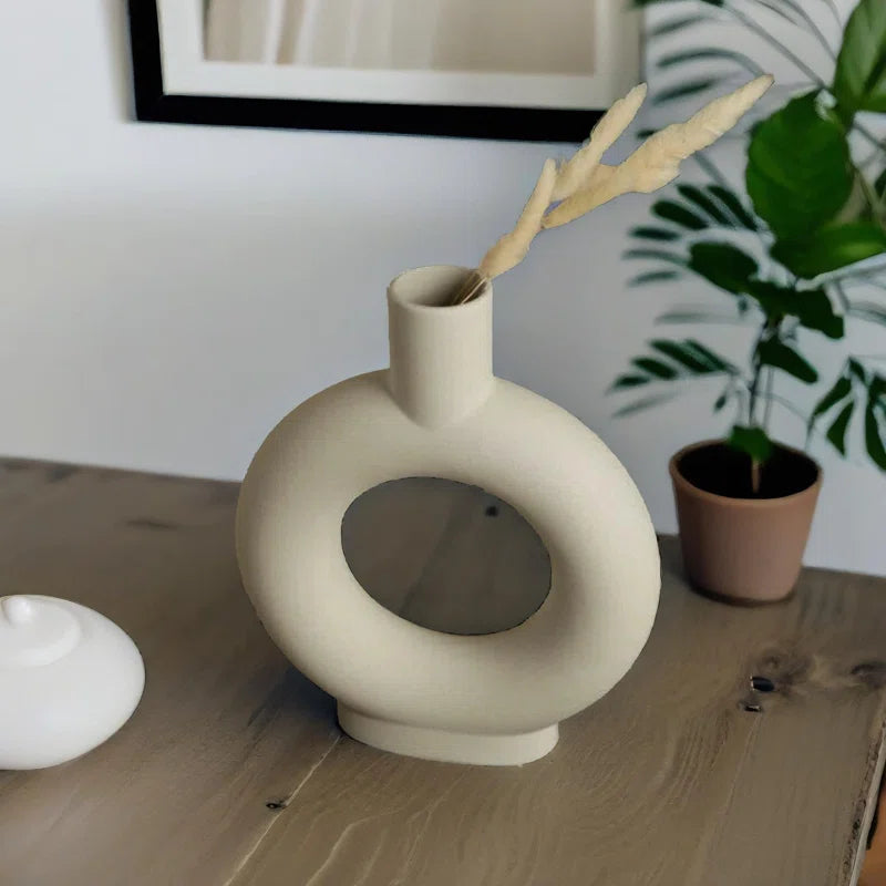 Ceramic Table Donut Vase Home Living Room Decor