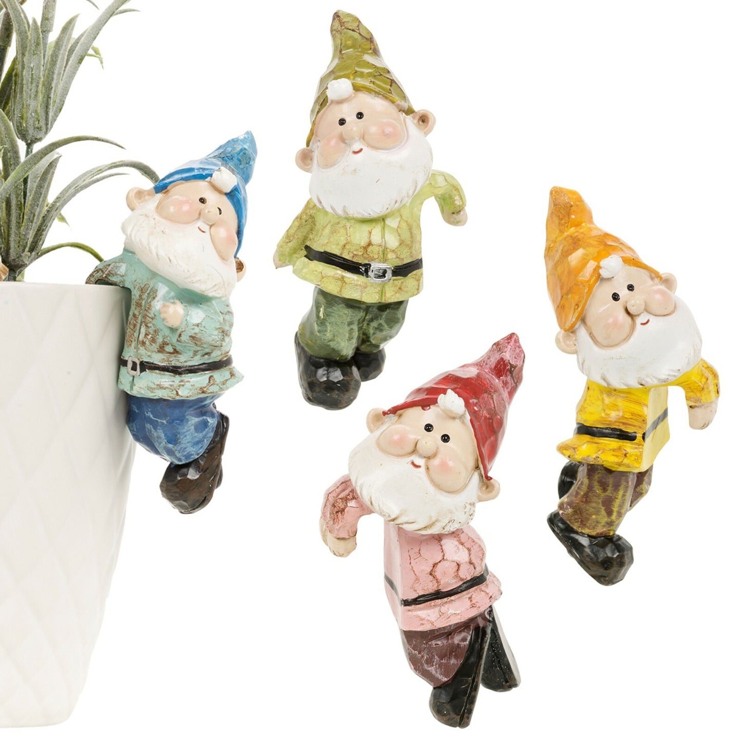 4Pcs Hanging Flower Pot Gift Gnome Indoor Outdoor Garden Decoration Ornaments