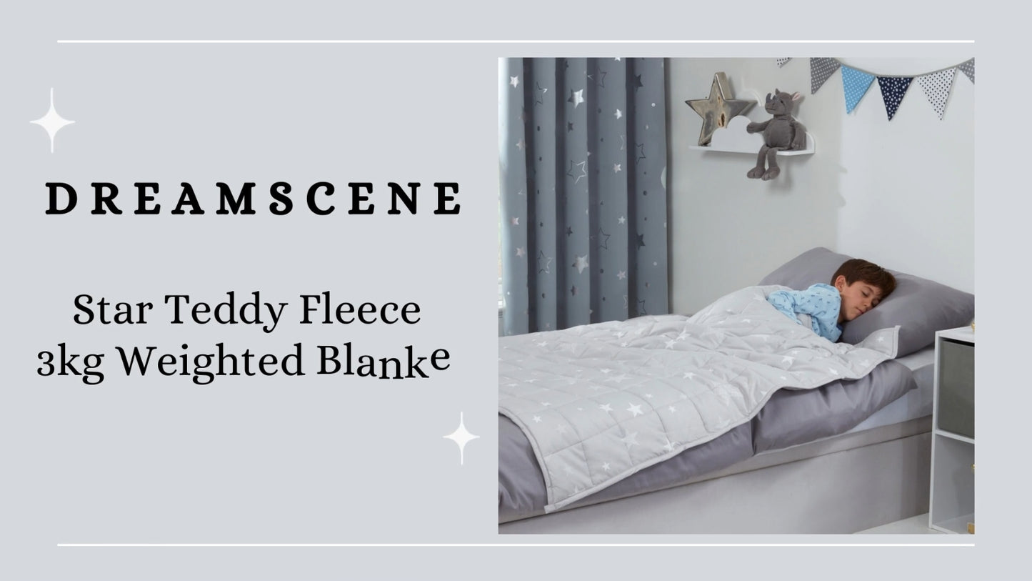 Dreamscene Star Teddy Fleece Weighted Blanket Kids Sleep Therapy Anxiety Throw