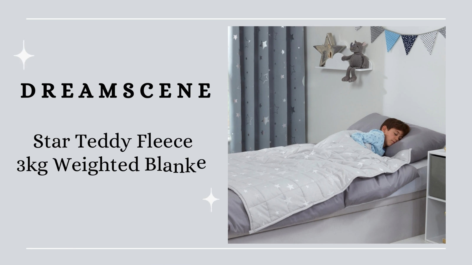 Dreamscene Star Teddy Fleece Weighted Blanket Kids Sleep Therapy Anxiety Throw