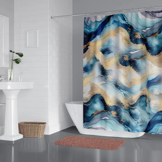 Extra Long Fabric Single Shower Curtain