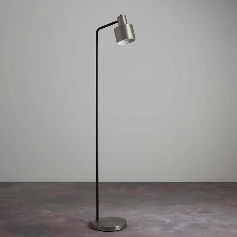 Salzman 148Cm Brushed Silver Task Floor Lamp