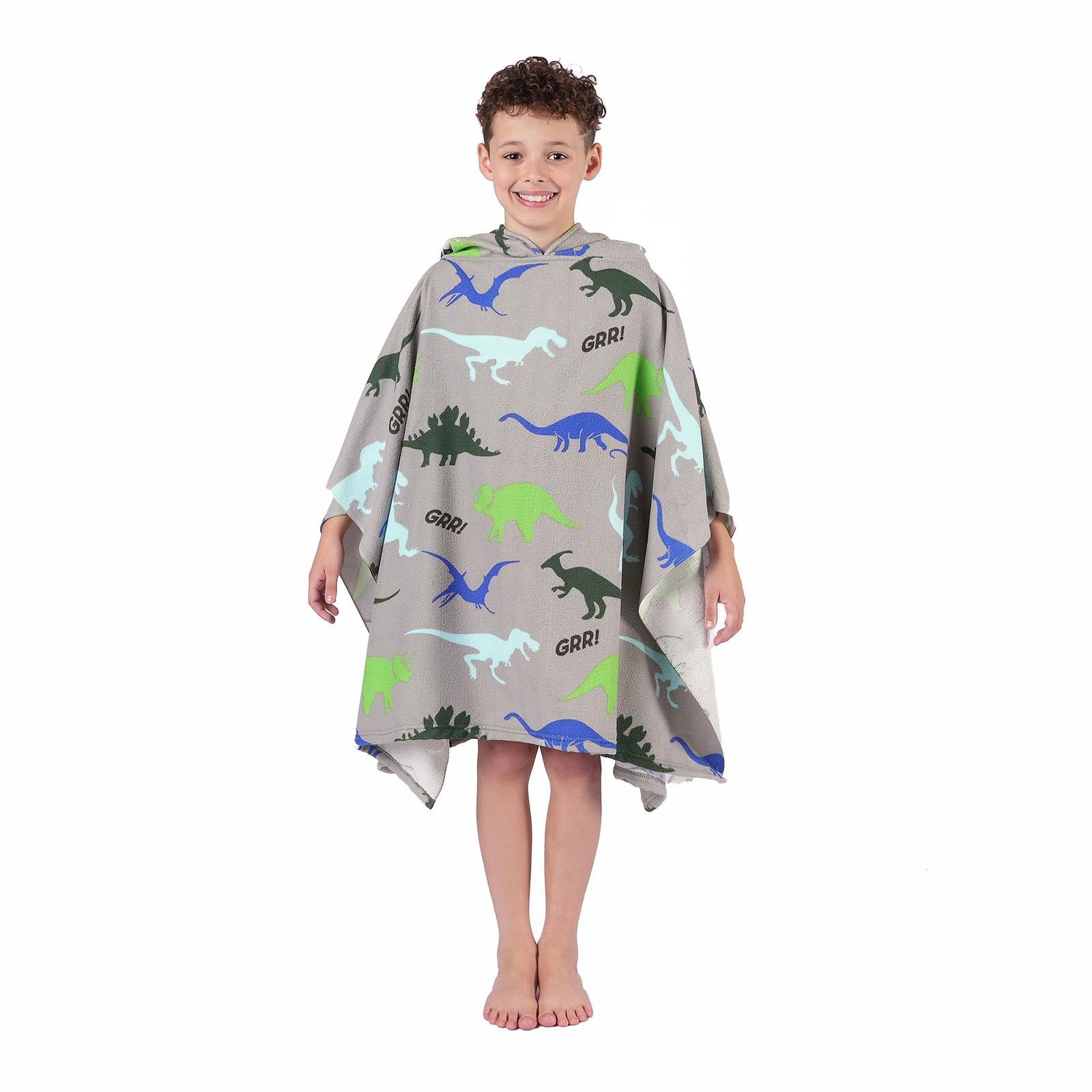 Kids Poncho Beach Towel Hooded Quick Dry Microfibre Holiday Swimming Absorbent