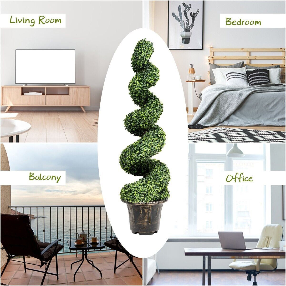 120Cm Artificial Boxwood Spiral Tree