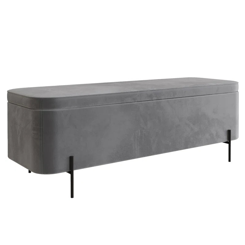 Analisha Velvet Upholstered Storage Bench