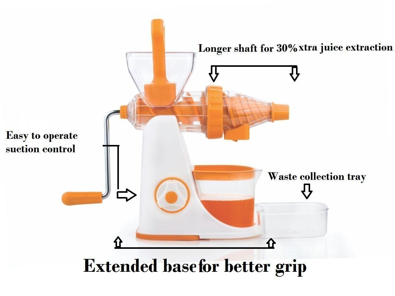 Manual Juicer Fruits & Vegetable Juicer with Steel Handle Green