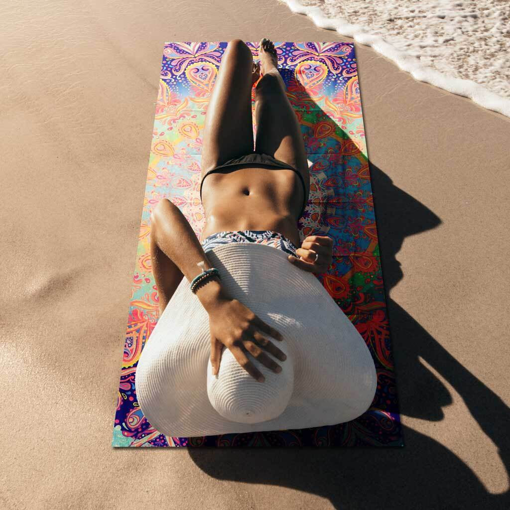 Large Beach Towel Microfibre with Bag - Quick Dry Sand Free Swimming Towels