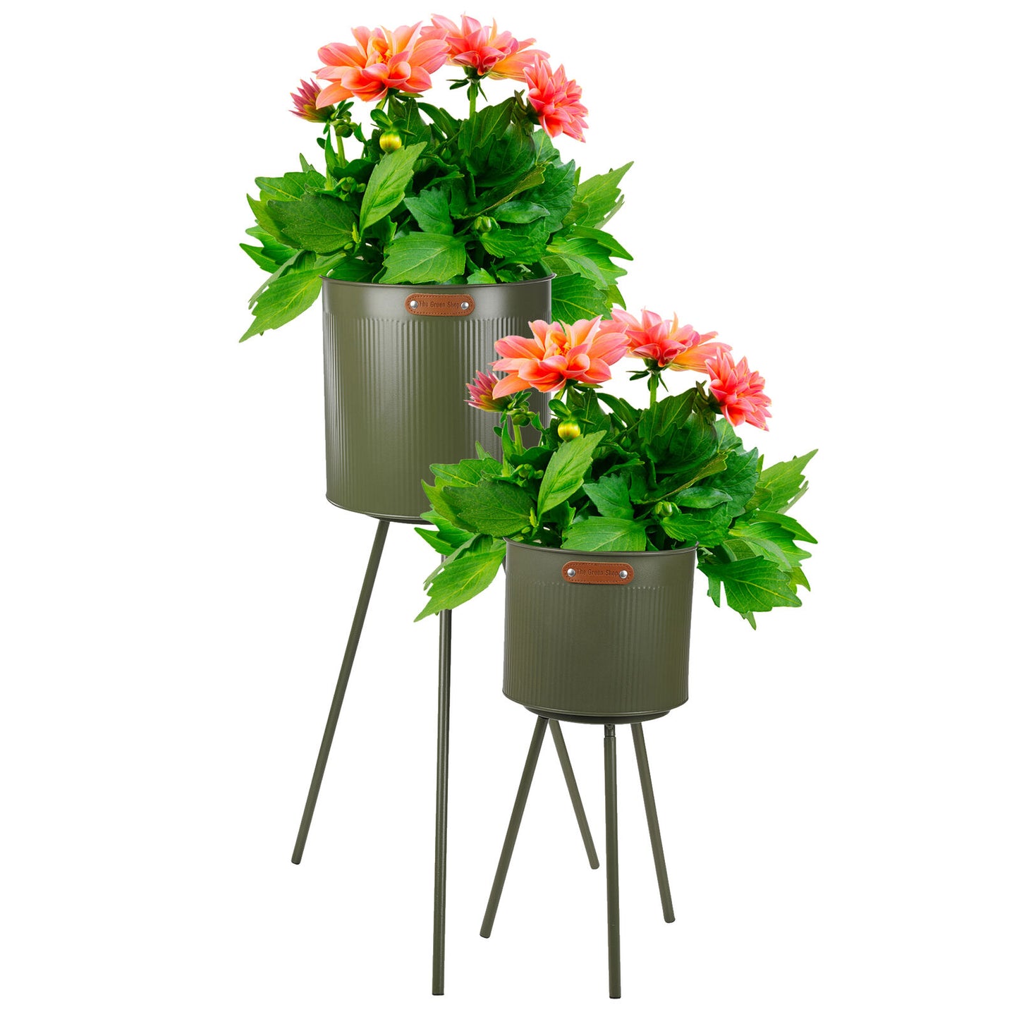 Outdoor Garden Patio Décor Metal Flower Pot Set Planter Raised on Legs