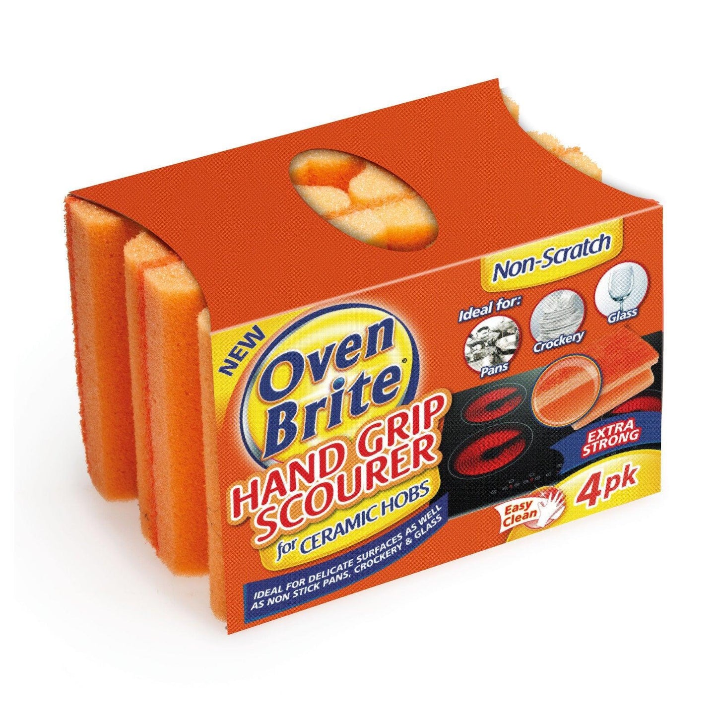 Oven Brite Hand Grip Scourer 4PK Non-Scratch Washing up Kitchen Cleaning
