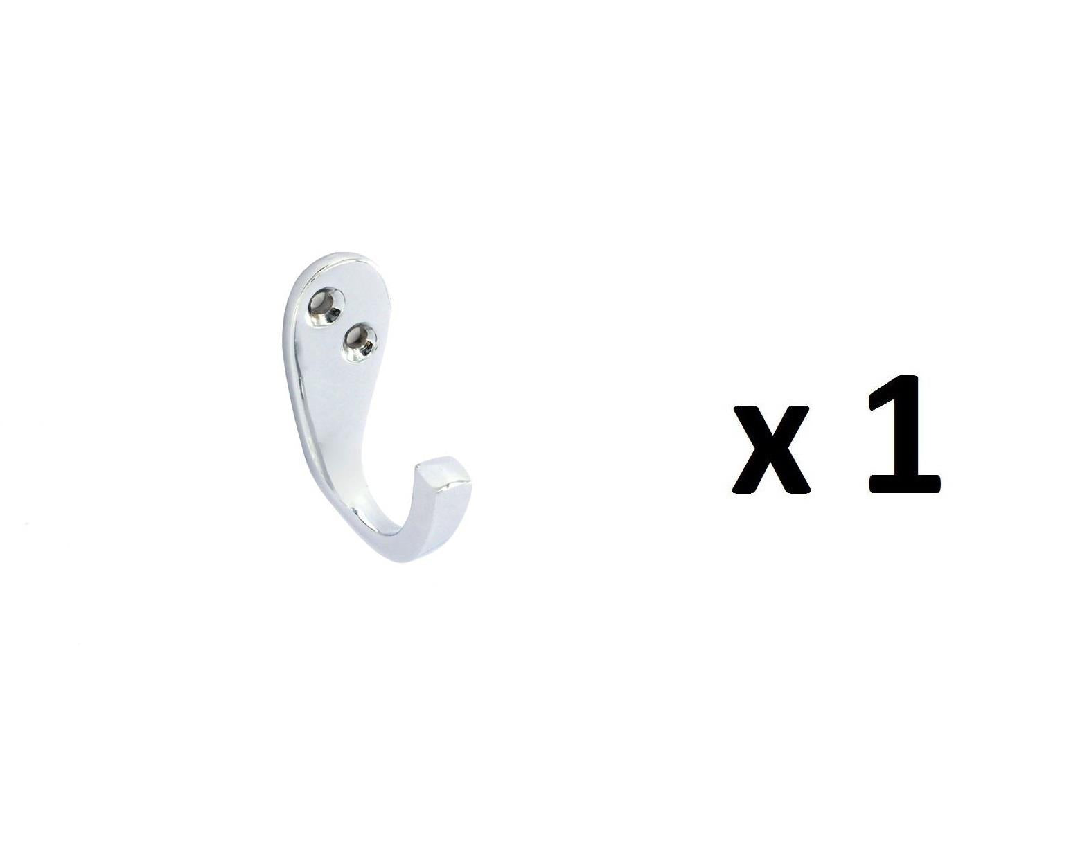 Securit S2981 Victorian Single Chrome Robe Hat Jacket Hook 50Mm Various Quantity